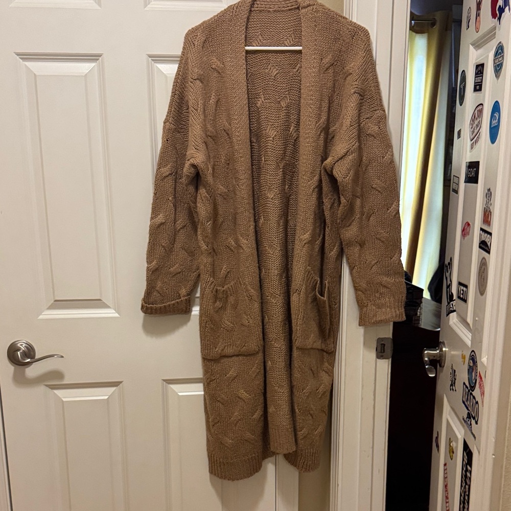 Cozy Tan Knit Cardigan